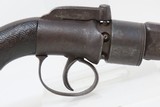 1840s-1850s British Antique TRANSITIONAL Double Action PERCUSSION Revolver
Circa 1840-50s Transition Pepperbox to Single Barrel - 17 of 18