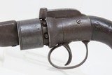 1840s-1850s British Antique TRANSITIONAL Double Action PERCUSSION Revolver
Circa 1840-50s Transition Pepperbox to Single Barrel - 4 of 18