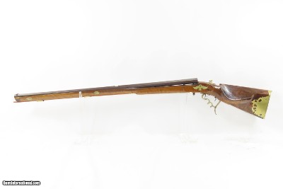 K. KIENDLBACHER Bellows LANCASTER, PENNSYLVANIA Tip-Up AIR GUN .34 8.5mm 19th Century RELIEF CARVED GERMANIC STOCK - Image 13 of 18