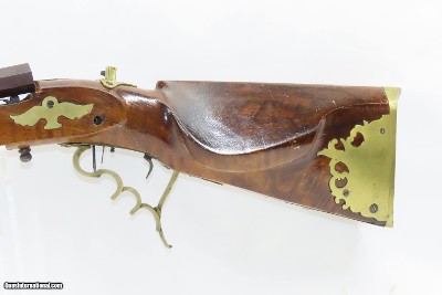 K. KIENDLBACHER Bellows LANCASTER, PENNSYLVANIA Tip-Up AIR GUN .34 8.5mm 19th Century RELIEF CARVED GERMANIC STOCK - Image 14 of 18