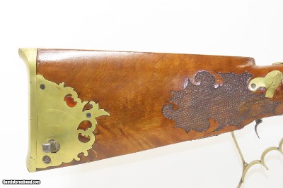 K. KIENDLBACHER Bellows LANCASTER, PENNSYLVANIA Tip-Up AIR GUN .34 8.5mm 19th Century RELIEF CARVED GERMANIC STOCK - Image 3 of 18