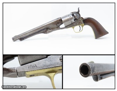 1861 Antique CIVIL WAR COLT Model 1860 ARMY .44 Caliber Percussion REVOLVER 4-Screw Civil War Production