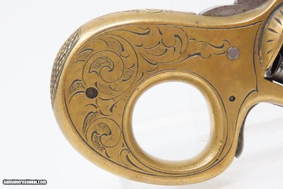 ENGRAVED Antique JAMES REID “My Friend” KNUCKLE DUSTER .22 Caliber REVOLVER 1870s Catskill, New York BRASS KNUCKLE PISTOL Combination - Image 12 of 13