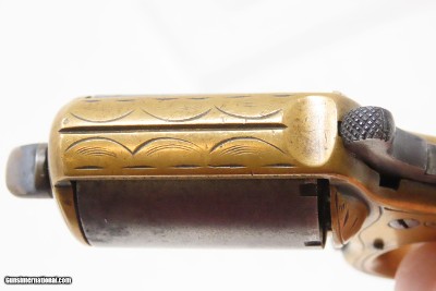 ENGRAVED Antique JAMES REID “My Friend” KNUCKLE DUSTER .22 Caliber REVOLVER 1870s Catskill, New York BRASS KNUCKLE PISTOL Combination - Image 8 of 13