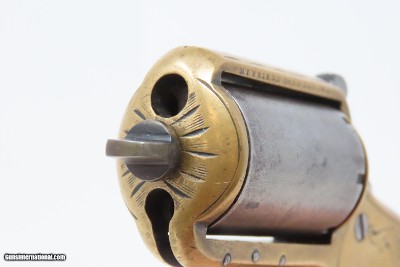 ENGRAVED Antique JAMES REID “My Friend” KNUCKLE DUSTER .22 Caliber REVOLVER 1870s Catskill, New York BRASS KNUCKLE PISTOL Combination - Image 5 of 13
