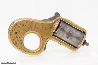 ENGRAVED Antique JAMES REID “My Friend” KNUCKLE DUSTER .22 Caliber REVOLVER 1870s Catskill, New York BRASS KNUCKLE PISTOL Combination - Image 11 of 13