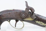 1850s Antique HENRY DERINGER .41 CALIBER Percussion Pistol ENGRAVED Lincoln Very Historically Charged Little Hideout Gun! - 4 of 17