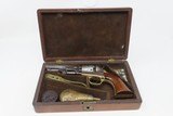 VERY NICE Cased Antique CIVIL WAR/FRONTIER .31 Percussion COLT M1849 Pocket TWO CHAMBER BULLET MOLD, POWDER FLASK, ELEY CAP TIN - 2 of 24
