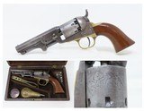 VERY NICE Cased Antique CIVIL WAR/FRONTIER .31 Percussion COLT M1849 Pocket TWO CHAMBER BULLET MOLD, POWDER FLASK, ELEY CAP TIN - 1 of 24