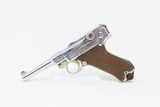 WWII Era DWM 7.65X21mm P.08 GERMAN LUGER Pistol C&R WORLD WAR 2 CHROMED PISTOL with LEATHER HOLSTER - 3 of 20
