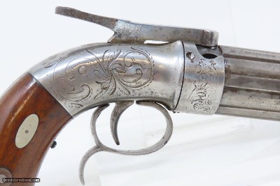 ANTEBELLUM Antique STOCKING & Co. .31 Percussion PEPPERBOX Point & ShootENGRAVED Pre-CIVIL WAR Era 6-Shot BELLY GUN - Image 17 of 18