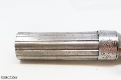 ANTEBELLUM Antique STOCKING & Co. .31 Percussion PEPPERBOX Point & ShootENGRAVED Pre-CIVIL WAR Era 6-Shot BELLY GUN - Image 14 of 18