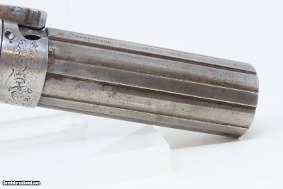 ANTEBELLUM Antique STOCKING & Co. .31 Percussion PEPPERBOX Point & ShootENGRAVED Pre-CIVIL WAR Era 6-Shot BELLY GUN - Image 18 of 18