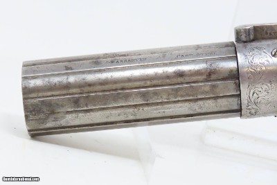 ANTEBELLUM Antique STOCKING & Co. .31 Percussion PEPPERBOX Point & ShootENGRAVED Pre-CIVIL WAR Era 6-Shot BELLY GUN - Image 5 of 18