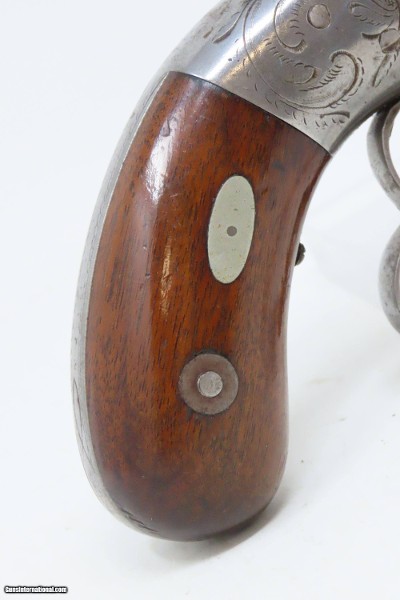 ANTEBELLUM Antique STOCKING & Co. .31 Percussion PEPPERBOX Point & ShootENGRAVED Pre-CIVIL WAR Era 6-Shot BELLY GUN - Image 16 of 18