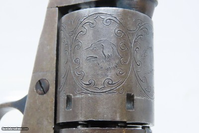 RARE Antique “DICTATOR” Revolver by HOPKINS & ALLEN .38 RIMFIREWith GREAT CYLINDER SCENES: Eagle, Bear, Brave, Dog, Panoply - Image 12 of 21
