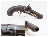 ENGRAVED Antique “DERINGER” Type .42 Percussion Pistol RIVERBOAT GAMBLERS CALIFORNIA GOLD RUSH Era Pistol - 1 of 18