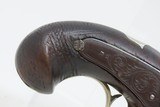 ENGRAVED Antique “DERINGER” Type .42 Percussion Pistol RIVERBOAT GAMBLERS CALIFORNIA GOLD RUSH Era Pistol - 3 of 18