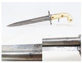 RARE Antique DUMOUTHIER Double Barrel Percussion KNIFE Pistol ANTIQUE IVORY PARIS Made SIDE by SIDE Pistol/Knife Combo - 1 of 19