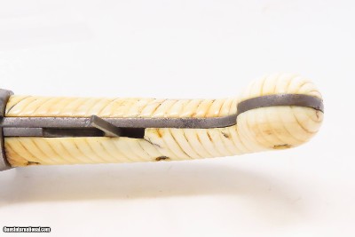 RARE Antique DUMOUTHIER Double Barrel Percussion KNIFE Pistol ANTIQUE IVORY PARIS Made SIDE by SIDE Pistol/Knife Combo - Image 11 of 19
