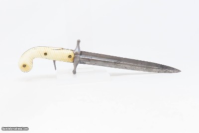 RARE Antique DUMOUTHIER Double Barrel Percussion KNIFE Pistol ANTIQUE IVORY PARIS Made SIDE by SIDE Pistol/Knife Combo - Image 16 of 19
