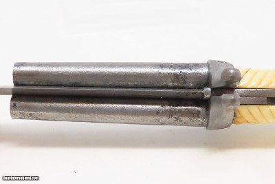 RARE Antique DUMOUTHIER Double Barrel Percussion KNIFE Pistol ANTIQUE IVORY PARIS Made SIDE by SIDE Pistol/Knife Combo - Image 12 of 19