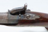 NICE Liege Proofed ENGRAVED Antique DERINGER Style Percussion POCKET Pistol 1850s Self Defense Pistol w/GERMAN SILVER DECOR - 10 of 15