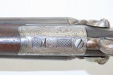 c1906 mfr. German DRILLING Combination 16 Ga. & 9.3mm SHOTGUN/RIFLE C&RBeautiful GAME SCENE ENGRAVED 3 Deer & Ducks - 7 of 21