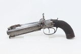 BRITISH Antique WAINHOUSE Double Barrel PERCUSSION Pistol w/SNAP BAYONET
ENGRAVED Mid-1800s .52 Caliber BOXLOCK - 4 of 19