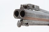 BRITISH Antique WAINHOUSE Double Barrel PERCUSSION Pistol w/SNAP BAYONET
ENGRAVED Mid-1800s .52 Caliber BOXLOCK - 8 of 19
