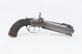 BRITISH Antique WAINHOUSE Double Barrel PERCUSSION Pistol w/SNAP BAYONET
ENGRAVED Mid-1800s .52 Caliber BOXLOCK - 16 of 19