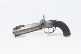 BRITISH Antique WAINHOUSE Double Barrel PERCUSSION Pistol w/SNAP BAYONET
ENGRAVED Mid-1800s .52 Caliber BOXLOCK - 2 of 19