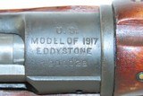 c1918 WORLD WAR I U.S. EDDYSTONE M1917 Bolt Action C&R MILITARY Rifle WWI
FLAMING BOMB Marked .30.06 Caliber Great War Rifle - 9 of 20