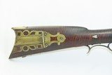 P. KLINE Antique Full-Stock .32 Long Rifle PIONEER FRONTIER German SilverHALIFAX COUNTY, PA with Large Brass Patchbox - 3 of 19