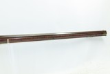 MULE EAR Full-Stock .42 Percussion LONG RIFLE Antique PIONEER Era With Large Pierced Patchbox & Striped Maple Stock! - 5 of 18