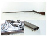 British BIELBY HYDE & CO. Antique SxS Double Barrel 10 g. FLINTLOCK Shotgun ENGRAVED and PLATINUM BANDED Side by Side