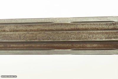 ENGRAVED GOLD INLAID Antique RENKIN BROTHERS Side x Side Percussion SHOTGUN Fine Twist Barrel Fowler c1850s - Image 13 of 24
