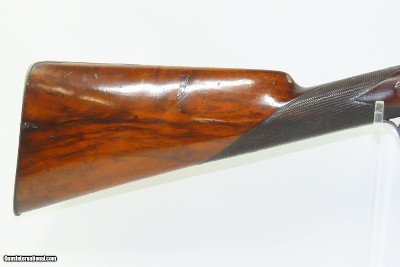 ENGRAVED GOLD INLAID Antique RENKIN BROTHERS Side x Side Percussion SHOTGUN Fine Twist Barrel Fowler c1850s - Image 20 of 24