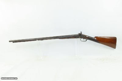 ENGRAVED GOLD INLAID Antique RENKIN BROTHERS Side x Side Percussion SHOTGUN Fine Twist Barrel Fowler c1850s - Image 2 of 24