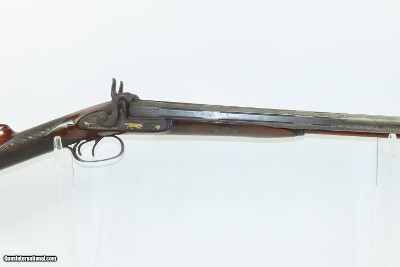 ENGRAVED GOLD INLAID Antique RENKIN BROTHERS Side x Side Percussion SHOTGUN Fine Twist Barrel Fowler c1850s - Image 21 of 24