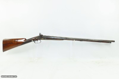 ENGRAVED GOLD INLAID Antique RENKIN BROTHERS Side x Side Percussion SHOTGUN Fine Twist Barrel Fowler c1850s - Image 19 of 24