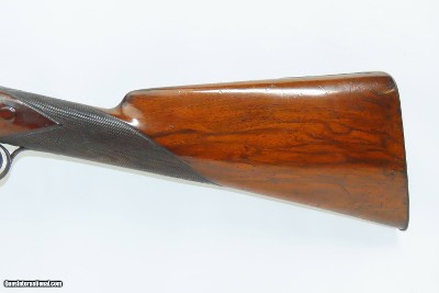 ENGRAVED GOLD INLAID Antique RENKIN BROTHERS Side x Side Percussion SHOTGUN Fine Twist Barrel Fowler c1850s - Image 3 of 24