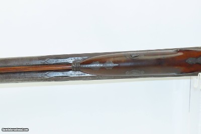 ENGRAVED GOLD INLAID Antique RENKIN BROTHERS Side x Side Percussion SHOTGUN Fine Twist Barrel Fowler c1850s - Image 10 of 24