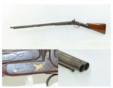 ENGRAVED GOLD INLAID Antique RENKIN BROTHERS Side x Side Percussion SHOTGUN Fine Twist Barrel Fowler c1850s - 1 of 24