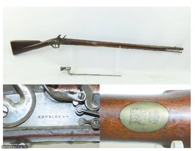 THORESBY VOLUNTEERS Antique KNUBLEY India Pattern FLINTLOCK Musket BAYONET
Late 1700s / NAPOLEONIC WARS Era Musket