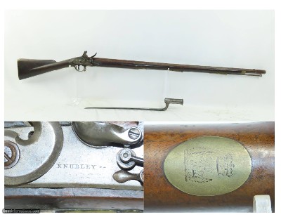 THORESBY VOLUNTEERS Antique KNUBLEY India Pattern FLINTLOCK Musket BAYONET
Late 1700s / NAPOLEONIC WARS Era Musket