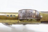 Grotesque Mask ENGLISH Antique THOMAS ARCHER Brass Flintlock Pistol Boxlock ENGRAVED .58 Caliber w/SILVER WIRE INLAID STOCK - 13 of 18