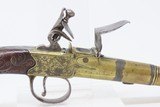 Grotesque Mask ENGLISH Antique THOMAS ARCHER Brass Flintlock Pistol Boxlock ENGRAVED .58 Caliber w/SILVER WIRE INLAID STOCK - 17 of 18