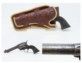 Antique “COLT 45” PEACEMAKER Black Powder Frame Single Action ARMY wHOLSTER SAA Manufactured in 1884 w/HEISER LEATHER HOLSTER - 1 of 21