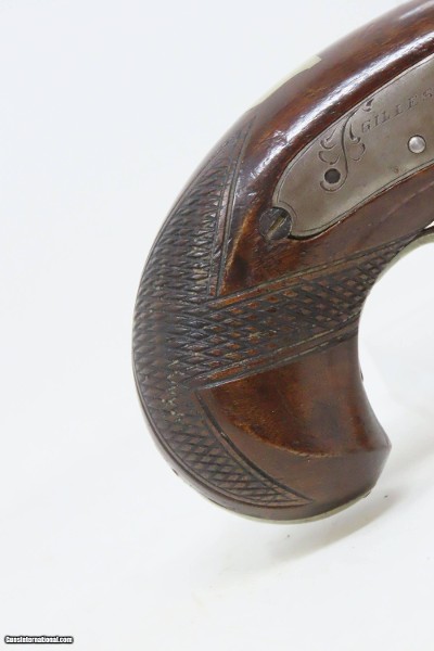 Very Scarce ENGRAVED Antique GILLESPIE .48 Percussion DERINGER Style Pistol CALIFORNIA GOLD RUSH Era RIVERBOAT GAMBLER’s Gun - Image 3 of 17